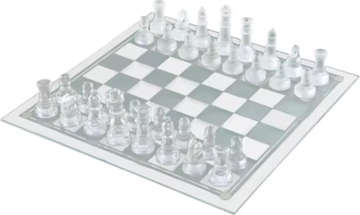 משחק שחמט זכוכית - קטן 24.5X24.5