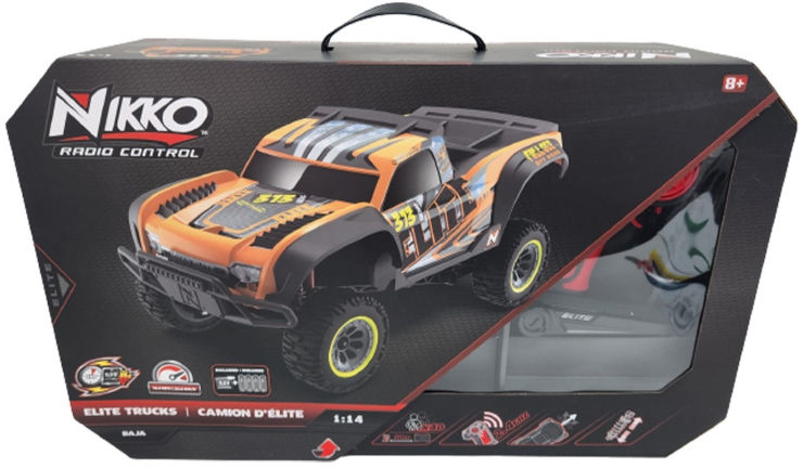 מכונית שלט עילית טראקס כולל טעינה 2.4G 1:14 ELITE TRUCKS מבית Nikko כחול/כתום