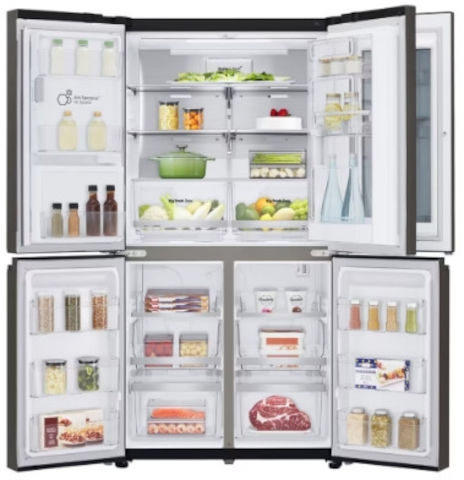 מקרר 4 דלתות 638 ליטר LG​ דגם GR-X24FMKBL נירוסטה מושחרת-רחב