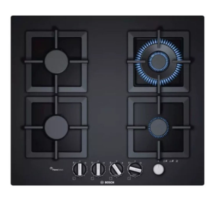 כיריים גז 4 להבות 60 ס"מ זכוכית שחורה BOSCH דגם PPH6A6M25Y בוש