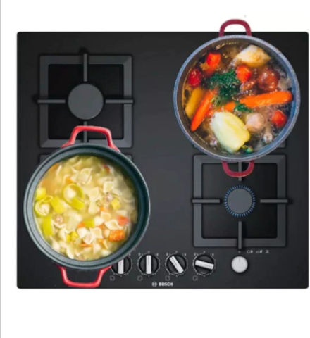 כיריים גז 4 להבות 60 ס"מ זכוכית שחורה BOSCH דגם PPH6A6M25Y בוש