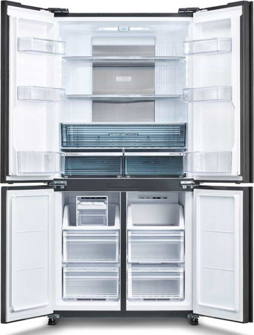 מקרר 4 דלתות נירוסטה מושחרת דגם Sharp sj-ffe89-sl