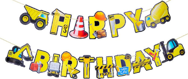 באנר happy birthday טרקטורים