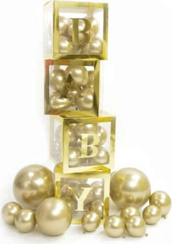 סט 4 קופסאות BABY זהב