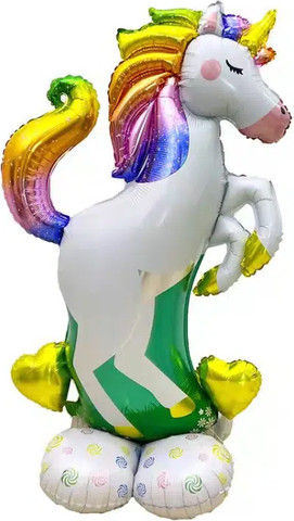בלון חד קרן ענק עומד לניפוח אוויר