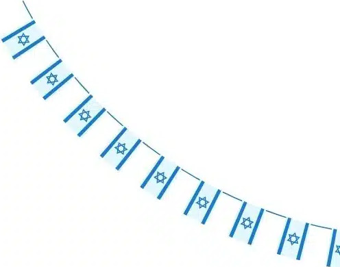 שרשרת דגלי ישראל ניילון -10 מטר