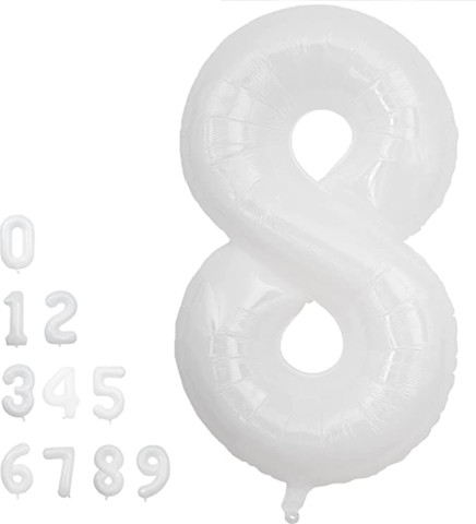 בלון מספר 8 - לבן