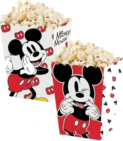 קופסאות פופקורן מיקי מאוס  כסף-6 יחידות