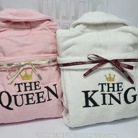 חלוק זוגי King + Queen - אופציה להוספת שם