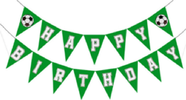 דגלונים HAPPY BIRTHDAY כדורגל