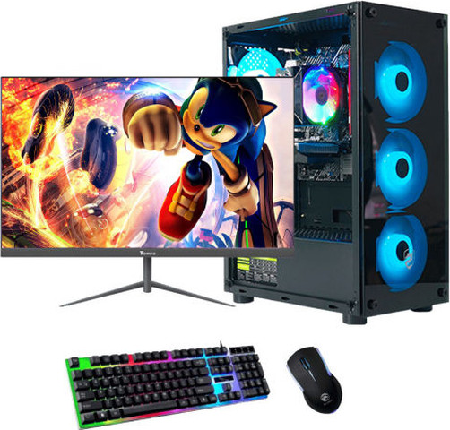 מערכת מחשב שלמה לגיימינג Intel® I5-14600KF Geforce GTX1030 WIN 11 24 inch FHD Speakers מחשב נייח - מסך - סט מקלדת ועכבר