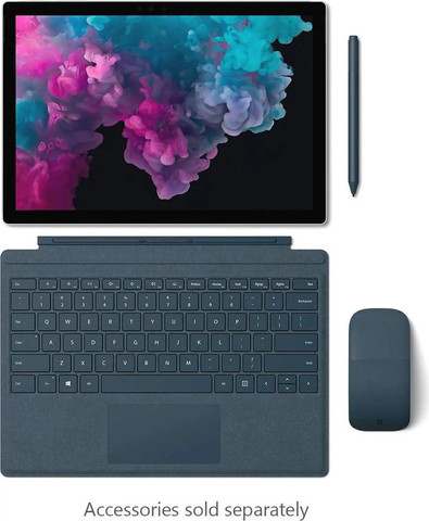 מחשב נייד Microsoft Surface Pro 6 (Platinum) 12.3” PixelSenseTM Display Intel i5-8250U, 8GB RAM 128GB SSD, 802.11 a/b/g/n/ac and  Bluetooth Wireless 4.1, Windows 10 Home + Type Cover