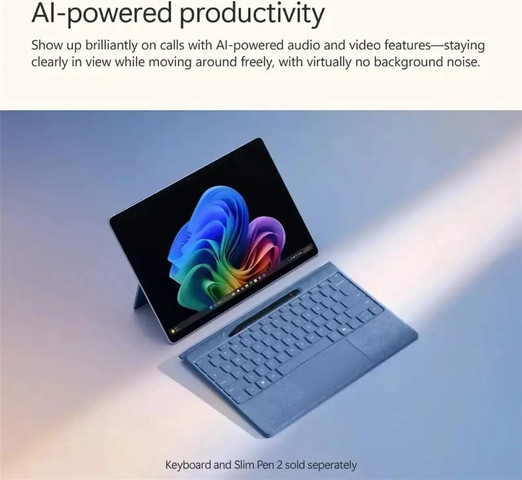 מחשב נייד Microsoft Surface Pro 11 Tablet 13" Copilot+PC Touch X Plus 16GB RAM 512GB SSD, Black
