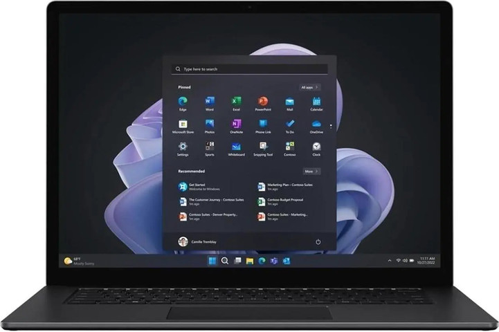 מחשב נייד Microsoft Surface Laptop 5 15" Touch 8GB 512GB SSD Core i7-1255U 1.7GHz WIN11H, Matte Black