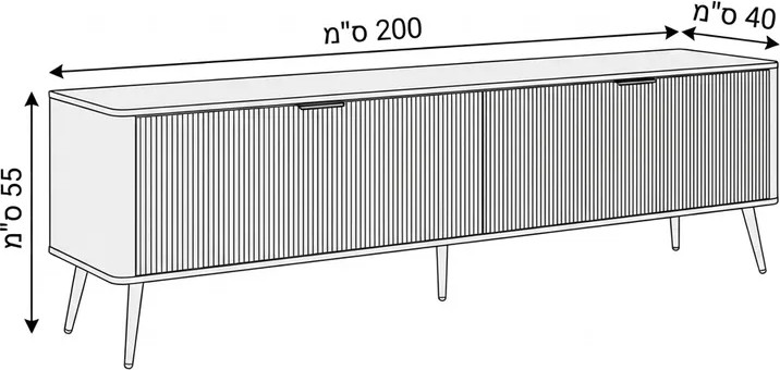 מזנון לסלון דגם יוקו צבע שחור