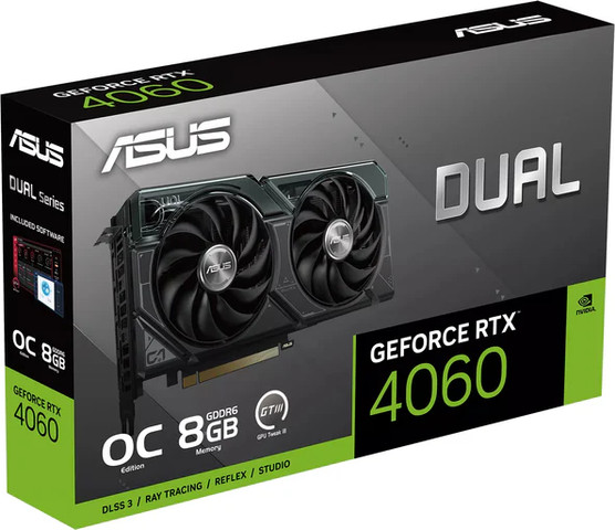 כרטיס מסך ASUS DUAL-RTX4060-O8G-EVO HDMI 3*DP 8G D6 אסוס