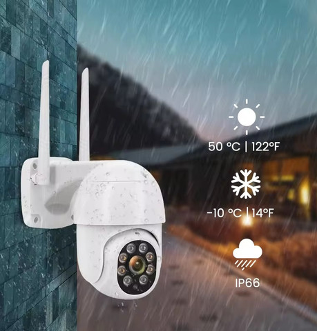מצלמת אבטחה אלחוטית IP ממונעת 360 לתנאי חוץ עם חיבור לסמארטפון