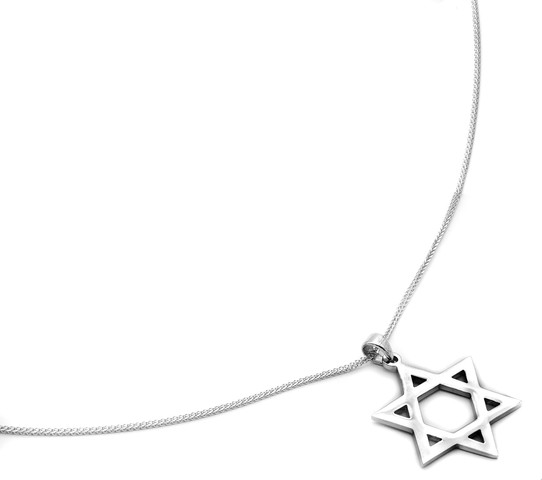 שרשרת תליון מגן דוד מזהב של 14 קראט.