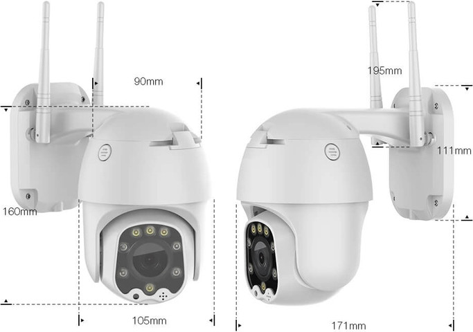 מצלמת אבטחה חיצונית ממונעת IP אלחוטית P02 עם 9MP | זום אופטי | ראיית לילה  | הקלטה על כרטיס זיכרון עד 128GB