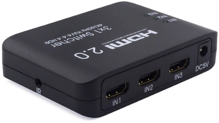 מתג HDMI ל-3 יציאות (SWITCH) תומך ב1080P 3D ו- 4K 60Hz - כולל שלט רחוק