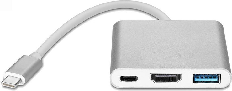 מתאם מ- TYPE C ל- USB3, HDMI ו PD - כולל טעינה  - TYPE  C TO HDMI PD USB3.1 HUB