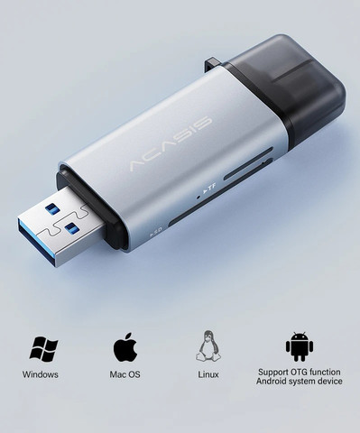קורא כרטיסים מהיר מקצועי USB3.1 GEN1 1 | חיבור USB3.1+TYPE C | מיקרו SD ו- SD