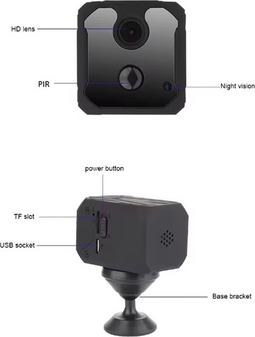 מצלמה מיני HD - אלחוטית WIFI - סוללה מוגדלת לזמן עבודה ארוך במיוחד - שליטה מהסמארטפון