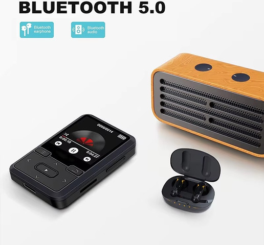 נגן MP3 ‏דגם M10 עם 32GB, Bluetooth 5.0, קליפס ספורט, רדיו FM והקלטת קול