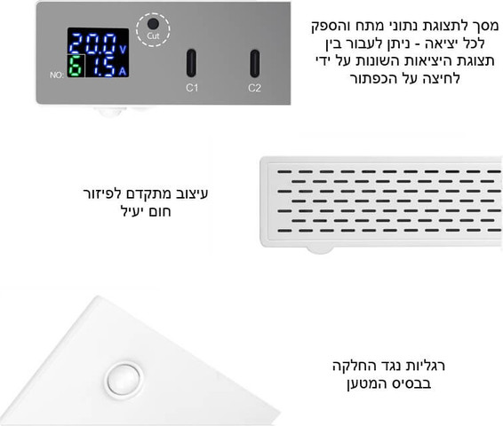מטען שולחני 140W GaN עם 6 יציאות USB-C – תחנת טעינה לסמארטפונים וטאבלטים