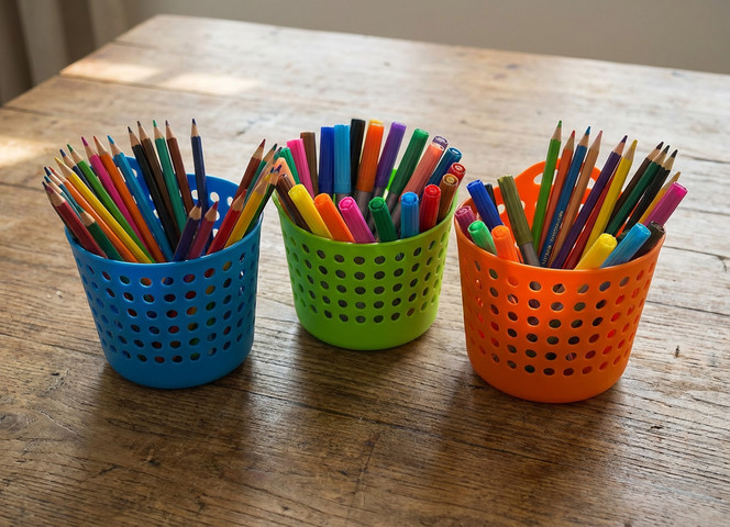 סלסלה קטנה עגולה מחוררת מפלסטיק קשיח