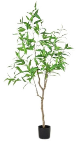 עציץ מלאכותי עלי מנגו ירוקים גובה 150 ס"מ