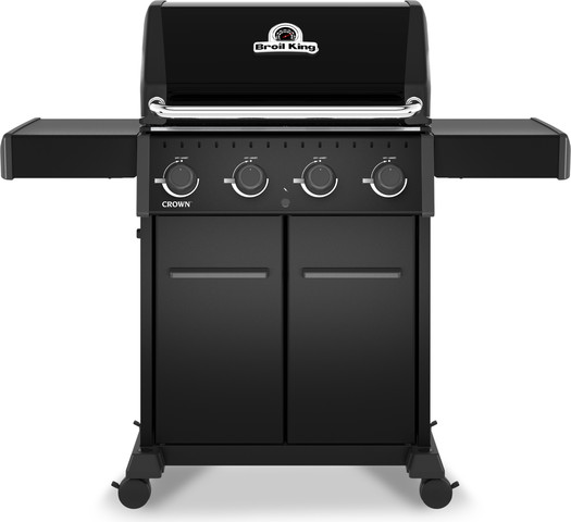 גריל גז 4 מבערים + כירת צד ושיפוד Crown 490 65,000 BTU שחור מבית המותג הקנדי Broil King