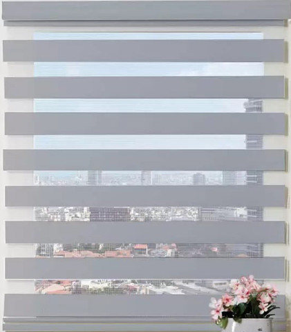 וילון גלילה זברה | מנגנון מחוזק | אפור | 140/250 ס"מ