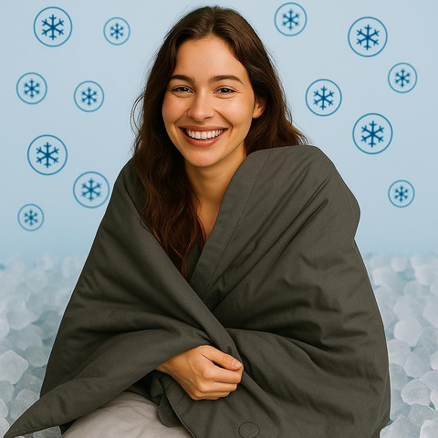 שמיכת קיץ מקררת יחיד | ICE QUILT | אפור