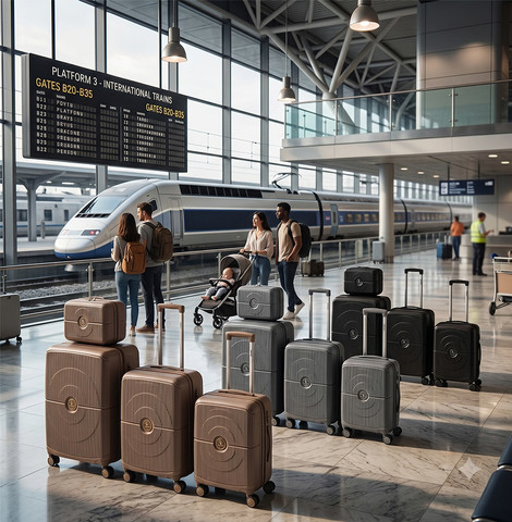 סט 4 מזוודות | PP קשיחות | System Suitcase | שחור