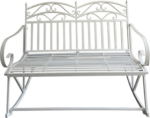 ספסל נדנדה זוגי ממתכת | Serenity Bench | שמנת