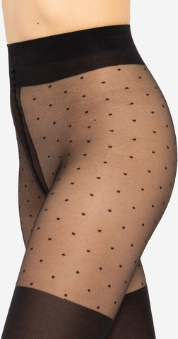 גרביון דמוי ירכונים עם נקודות 40/20 דיינר | GIRL-UP WZ.14 ,שחור