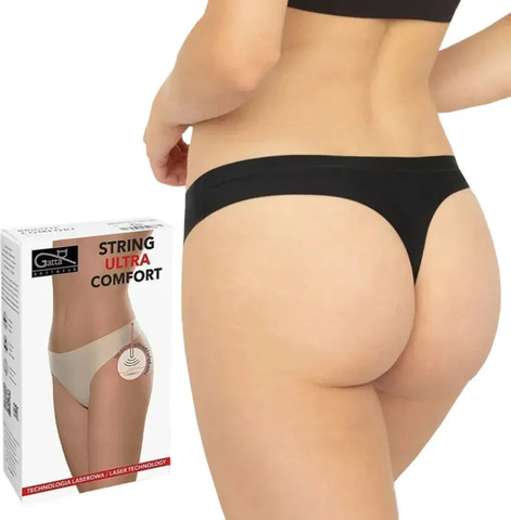 תחתון חוטיני ללא תפר | STRINGI ULTRA COMFORT | ,שחור