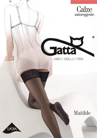 גרביוני ירך נצמדים תחרה עם תפר אחורי קלאסי | Matilde 15 DEN | שחור