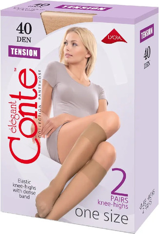 זוג גרבי ברך 40 דנייר TENSION ,שחור