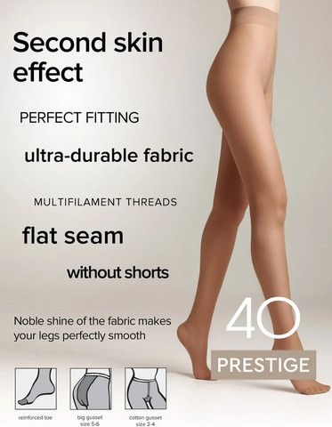 גרביון קלאסי 40 דנייר | PRESTIGE 40 | SILK EFFECT CONTE ,גוף