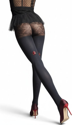 גרביונים מעוצבים איכותיים בעובי 60 דינר Gucci G45 Tights by ,שחור