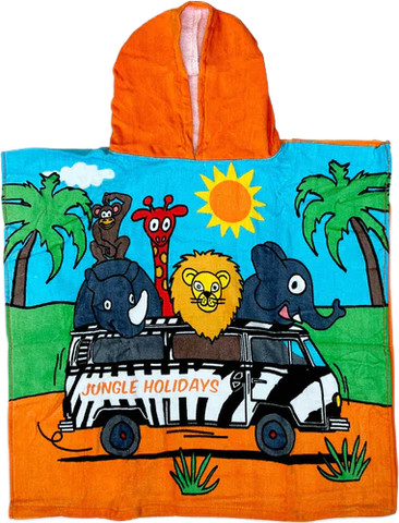 מגבת פונצ'ו עם כובע 100% כותנה