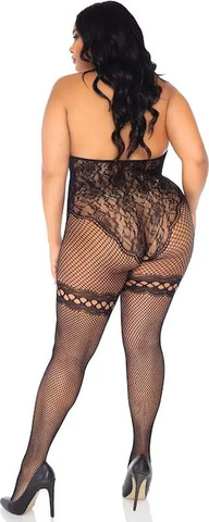 גרביון גוף סקסי  89254X PLUS SIZE ,שחור