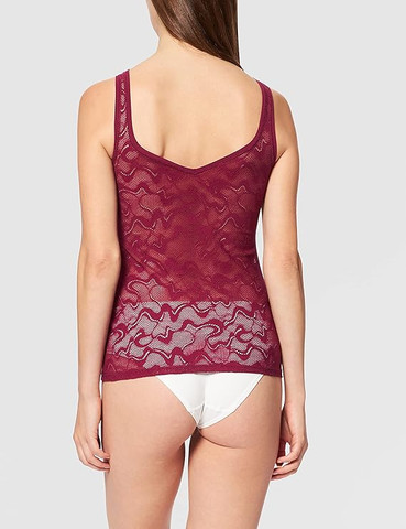 גופיה לנשים עם תחרה ז'קארד |  Sloggi Go Allround Lace Shirt 01 ,יין