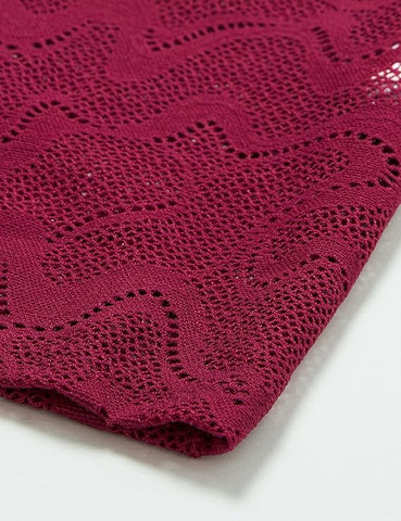גופיה לנשים עם תחרה ז'קארד |  Sloggi Go Allround Lace Shirt 01 ,יין