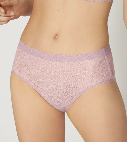 תחתון לנשים גבוה ללא תפר |  ZERO Feel Lace Hight Waist Brief ,ורוד ביבי