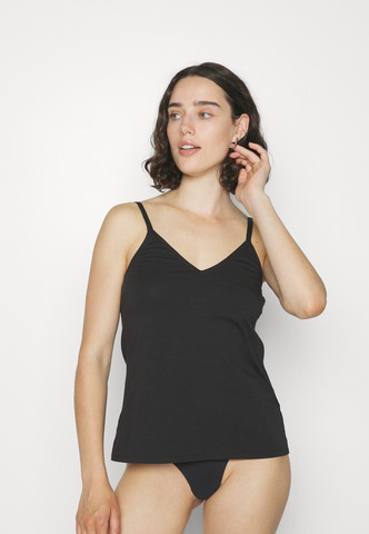 טופ | גופיית ספגטי כותנה לנשים של סלוגי |  HAPPY COTTON  SPAGHETTI TOP ,שחור