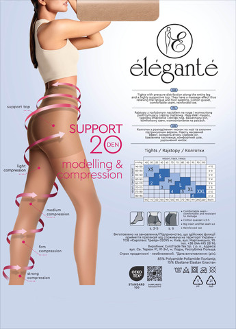 גרביון מחטב 20 דנייר SUPPORT MODELLING & COMPRESSION ,גוף