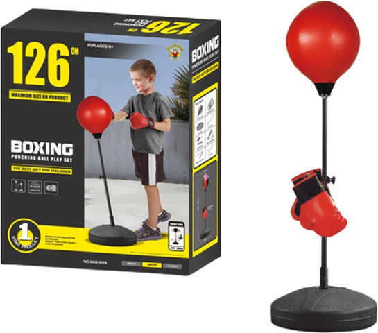 עמוד אגרוף + כפפות גובה 126 ס"מ – BOXING